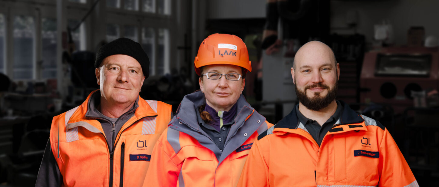 Mitarbeitende der IB Langenthal AG aus den Bereichen Wasser, Strom und Netzbetrieb